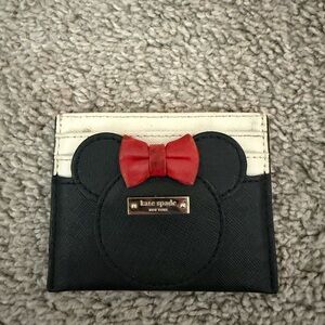 Kate Spade Black and White Kids Card Holder with Red Bow
